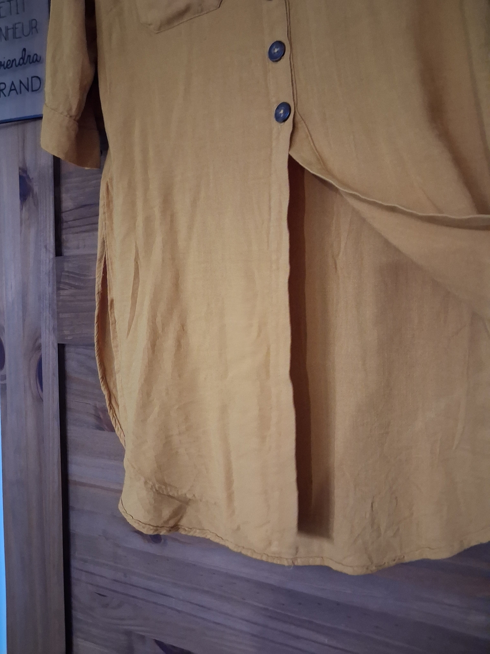 Fiorucci Mustard Blouse, Button-Front Shirt Tunic, S - Picture 8 of 12